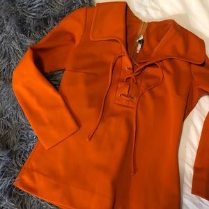 Vintage orange lace up top